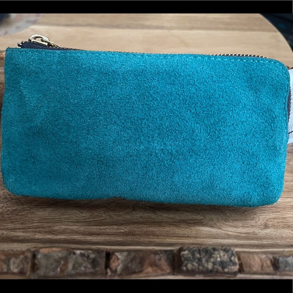 BDG Urban Outfitters Handbags - BDG Leather NWT Double Zip Wallet Turquoise & Blue | Anthropologie • Free People